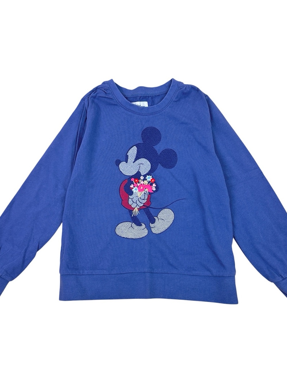 GAP Kids Blue Mickey Mouse Graphic Sweatshirt with Floral Bouquet